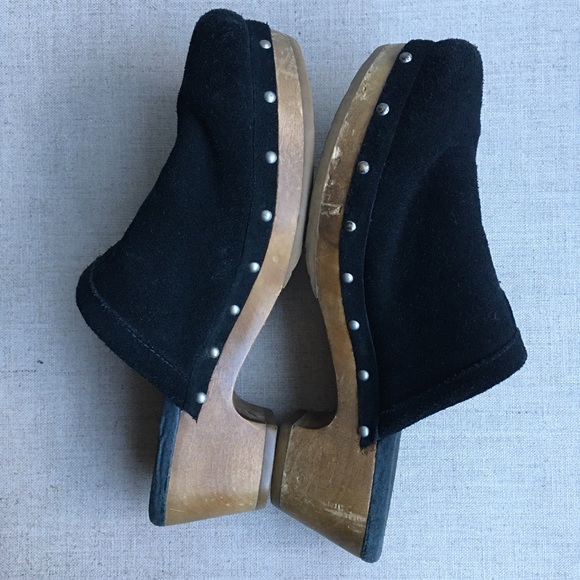 UGG Girl US 3 EU 33 EVIE Black Suede Mules Clogs - Picture 5 of 9